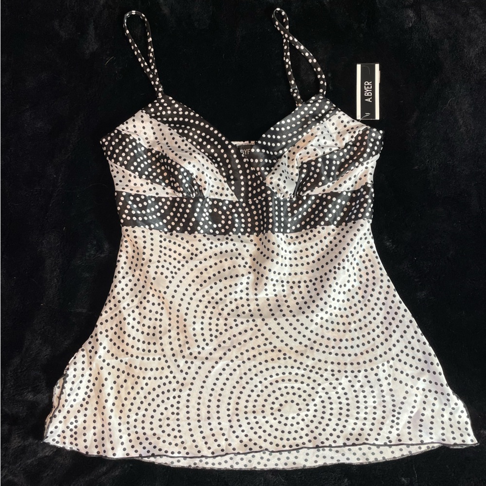 Vintage Y2K juniors size Large, NWT black & white dressy camisole